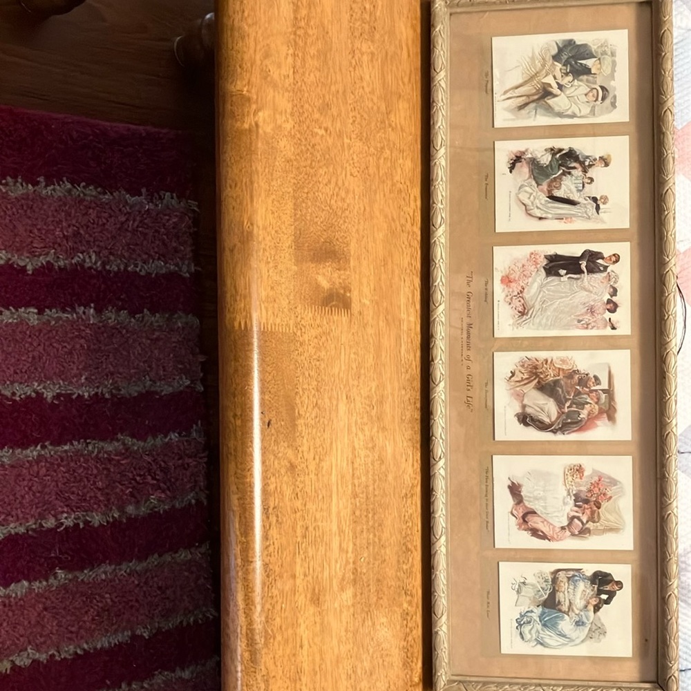 Vintage framed artwork by Reinthal n Newman NY. Wood framed  26” -9” in great